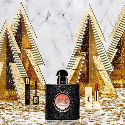 yves saint laurent black opium 50ml edp gift set with makeup