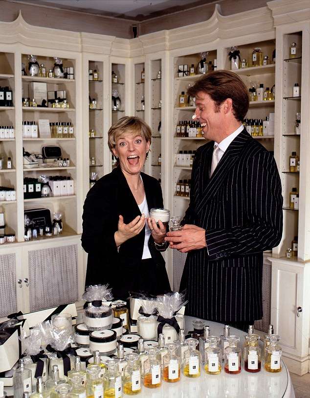 Jo Malone with husband Gary at opening of first shop in London
